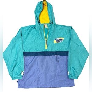 Dutch Bros Anorak Lightweight Packable Windbreaker Jacket Men's Size Large
